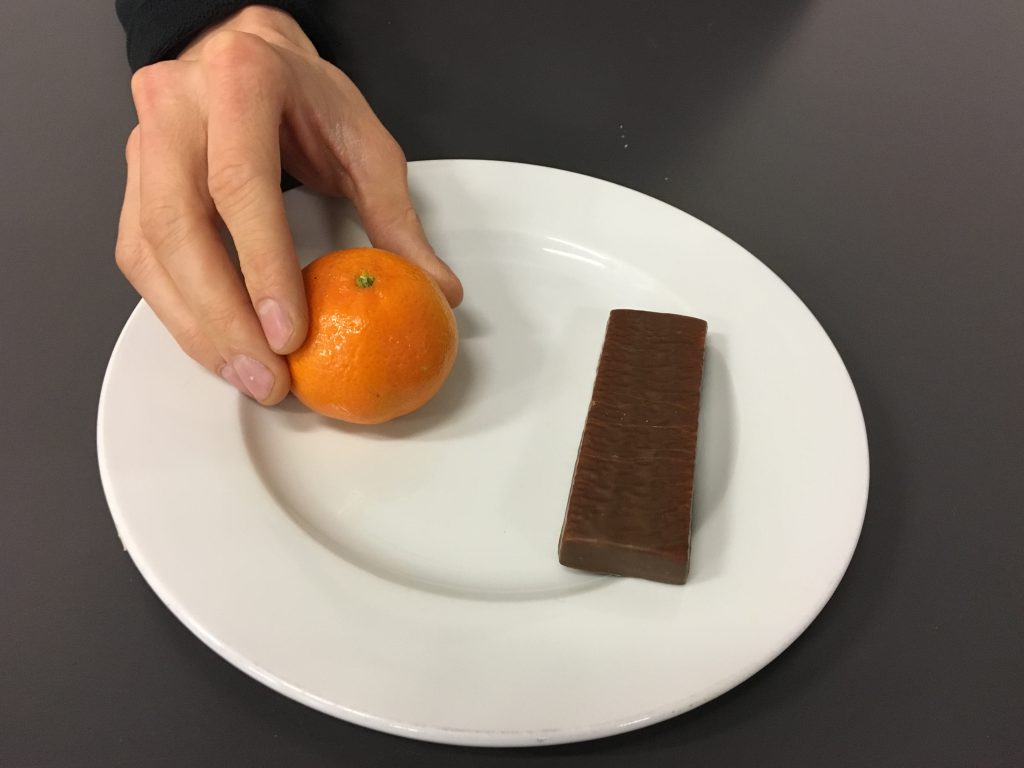 Keuze mandarijn in plaats van chocoladereep