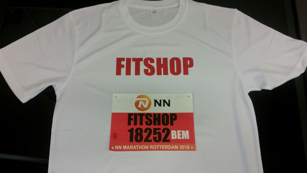 Startnummer rotterdam marathon met Fitshop